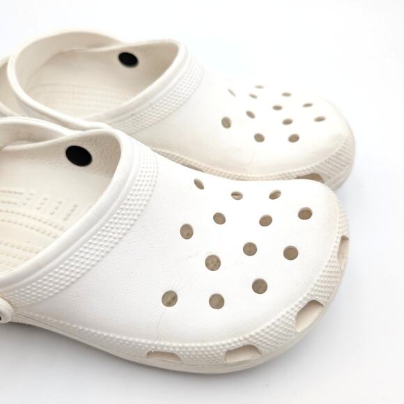 Crocs Classic Clogs Ankle Strap Round Toe Slip On Shoes Kids White Size J6 EU22 - Picture 8 of 10
